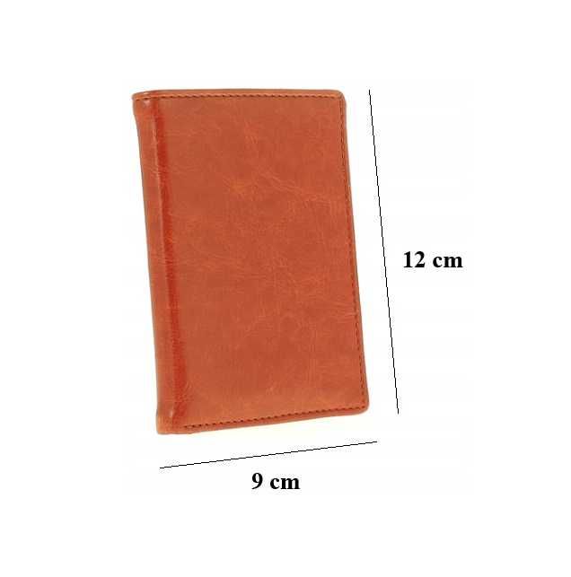 Skórzana wiśniowa okładka na dokumenty okładka na wizytówki RFID