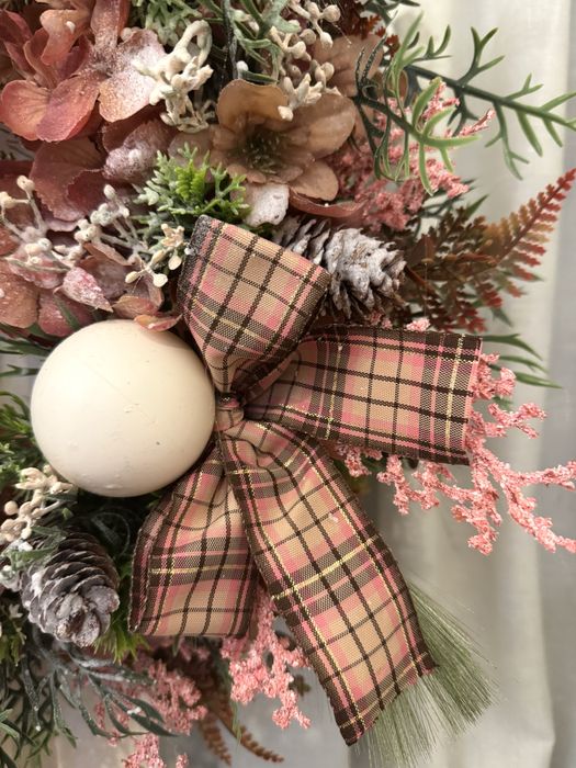 Wianek Świąteczny  z Bordowym Reniferem