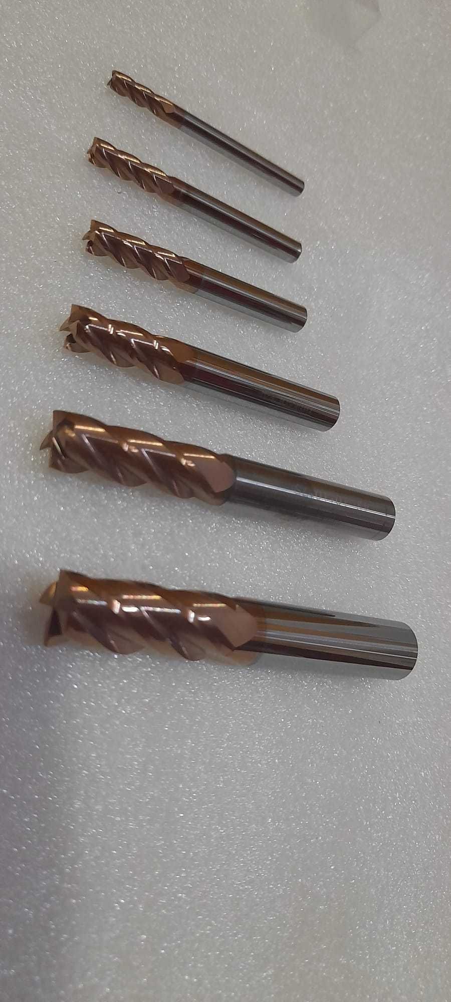 Conjunto de 5 fresas HSS Novas para fresadora ou CNC