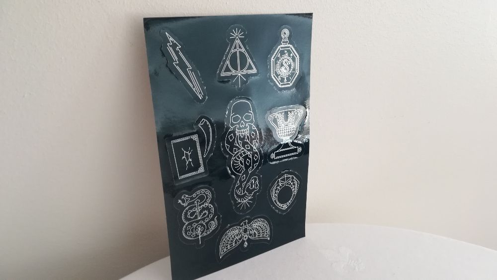 Harry Potter autocolantes metalizados horcrux cicatriz basilisco NOVO