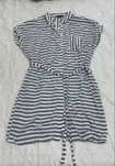 Vestido riscas cinza e branco
