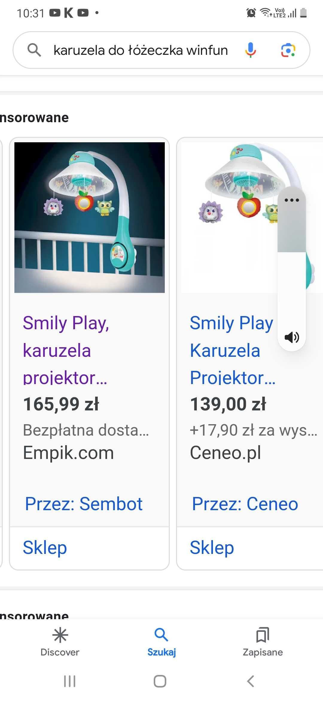Karuzela z projektorem do łóżeczka winfun