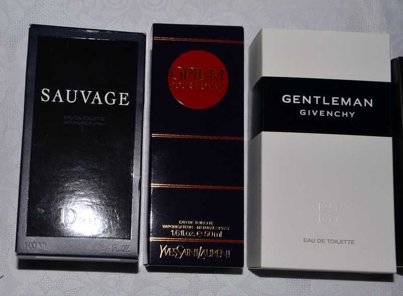 Pudełka po perfumach Dior, Givenchy, Burberry, Versace, YSL