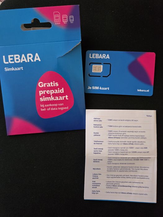 Karta SIM Lebara Holandia aktywna bez rejestracji
