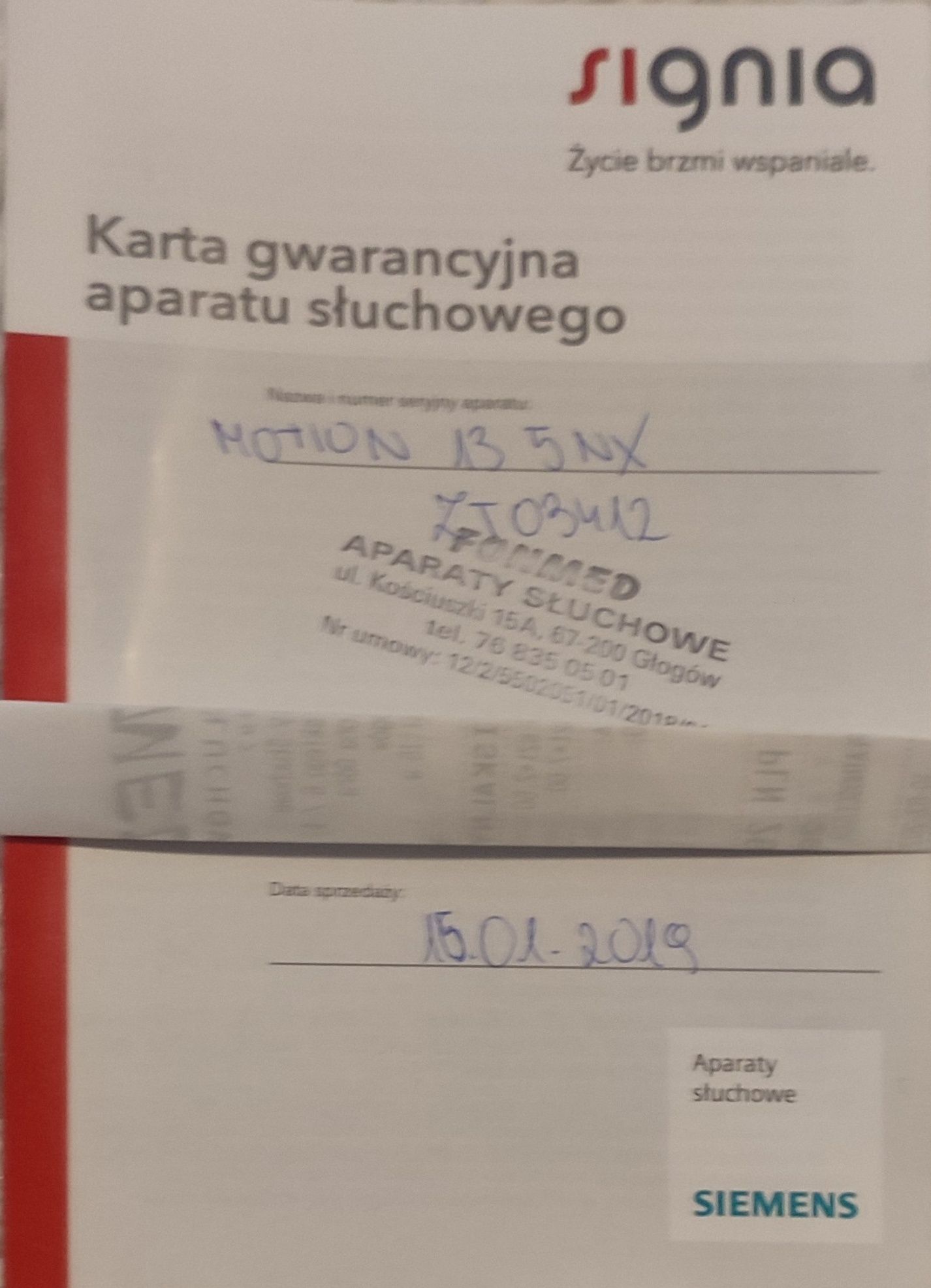 Aparat słuchowy SIGNIA