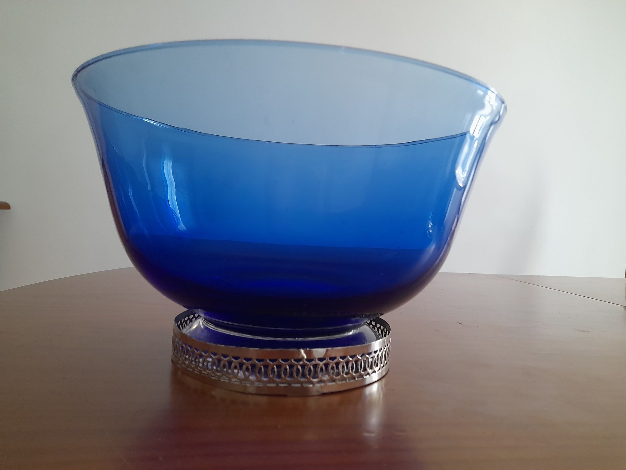Taça e castiçal em vidro