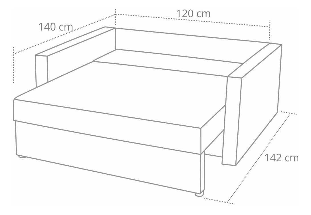 Kanapa amerykanka rozkladana 140x100/180cm