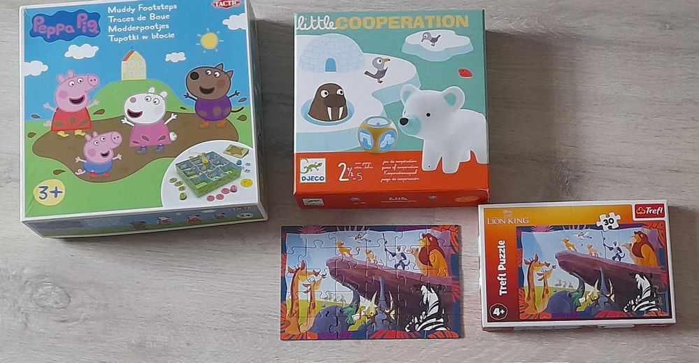 Puzzle, dwie gry dla mniejszych dzieci