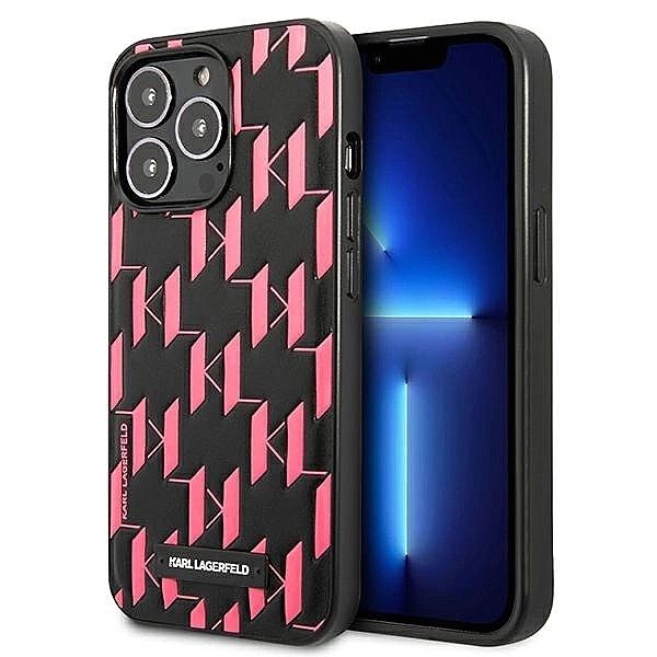 Etui Karl Lagerfeld Monogram Plaque na iPhone 13 Pro Max 6,7" - różowe