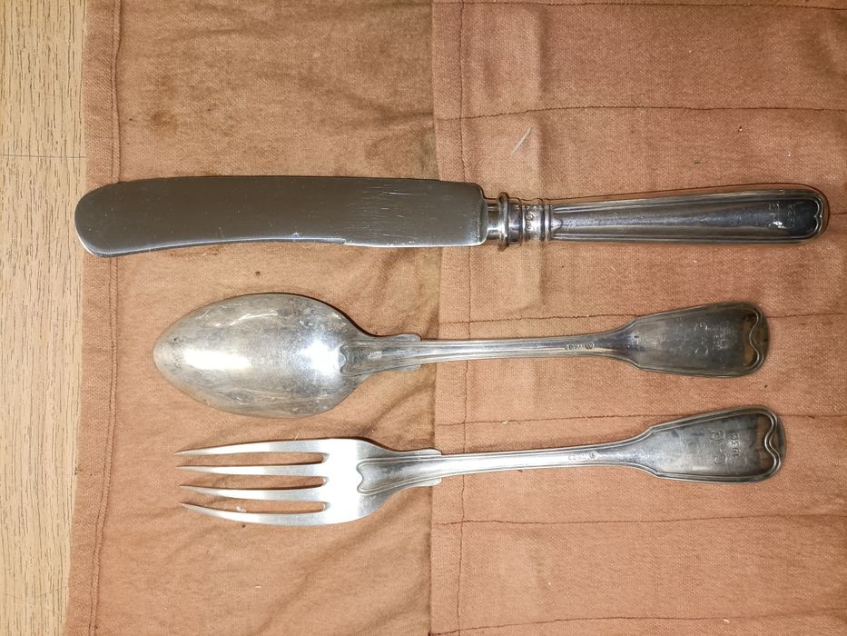 Zestaw sztućców srebrnych pr. 800, 1938 r.