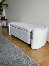 Pufa/ławka biała przedpokój salon sypialnia design styl