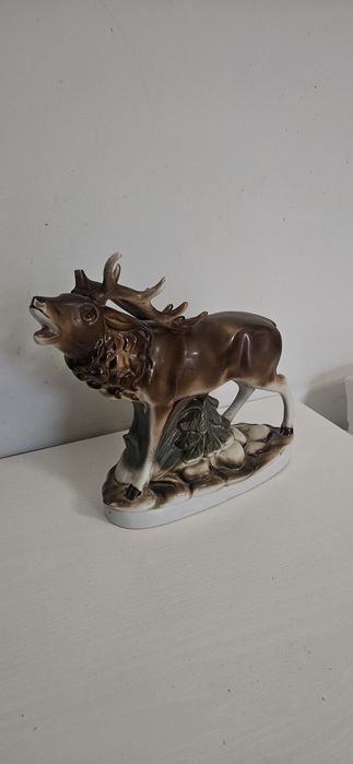 Ceramiczna figurka jelenia DDR