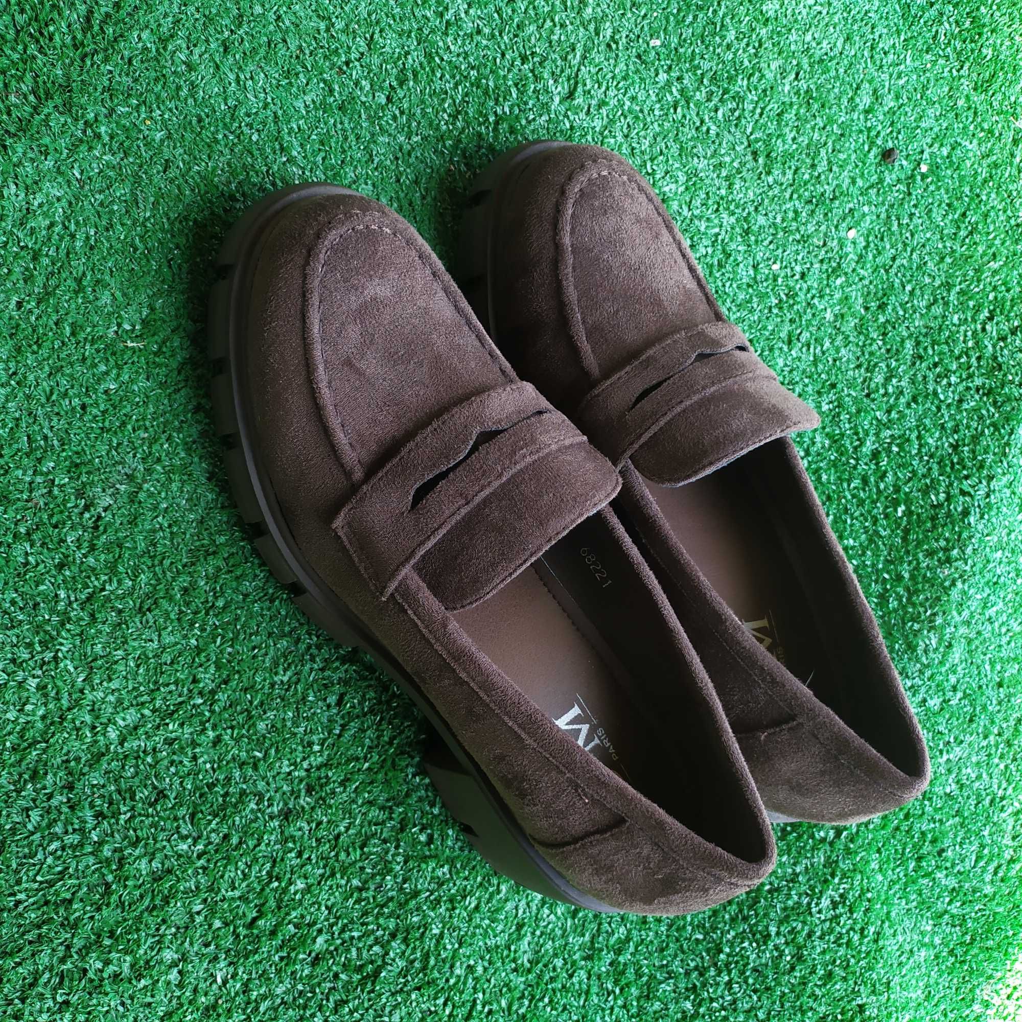 Mokasyny, buty damskie czekoladowe