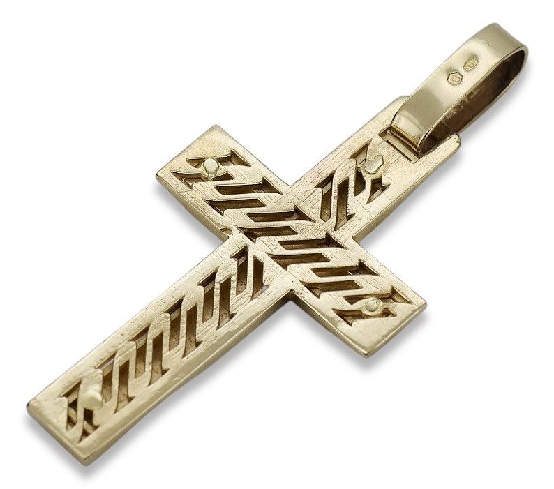 Krzyżyk Katolicki z żółto 14k złota 585 zawieszka ctc031y Wrocław