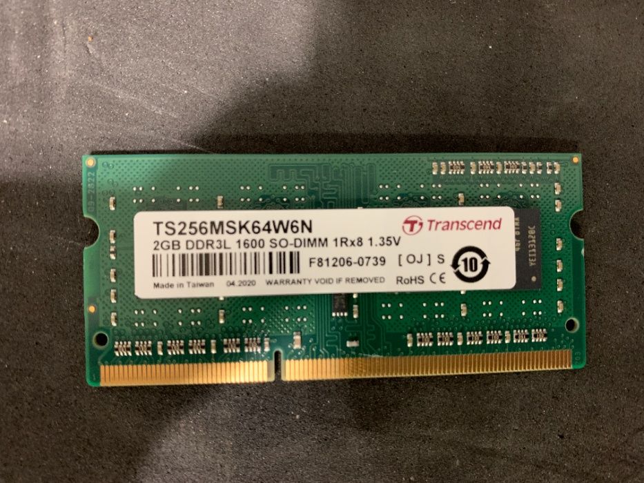 Memória 2GB DDR3L 1600 Transcend TS256MSK64W6N