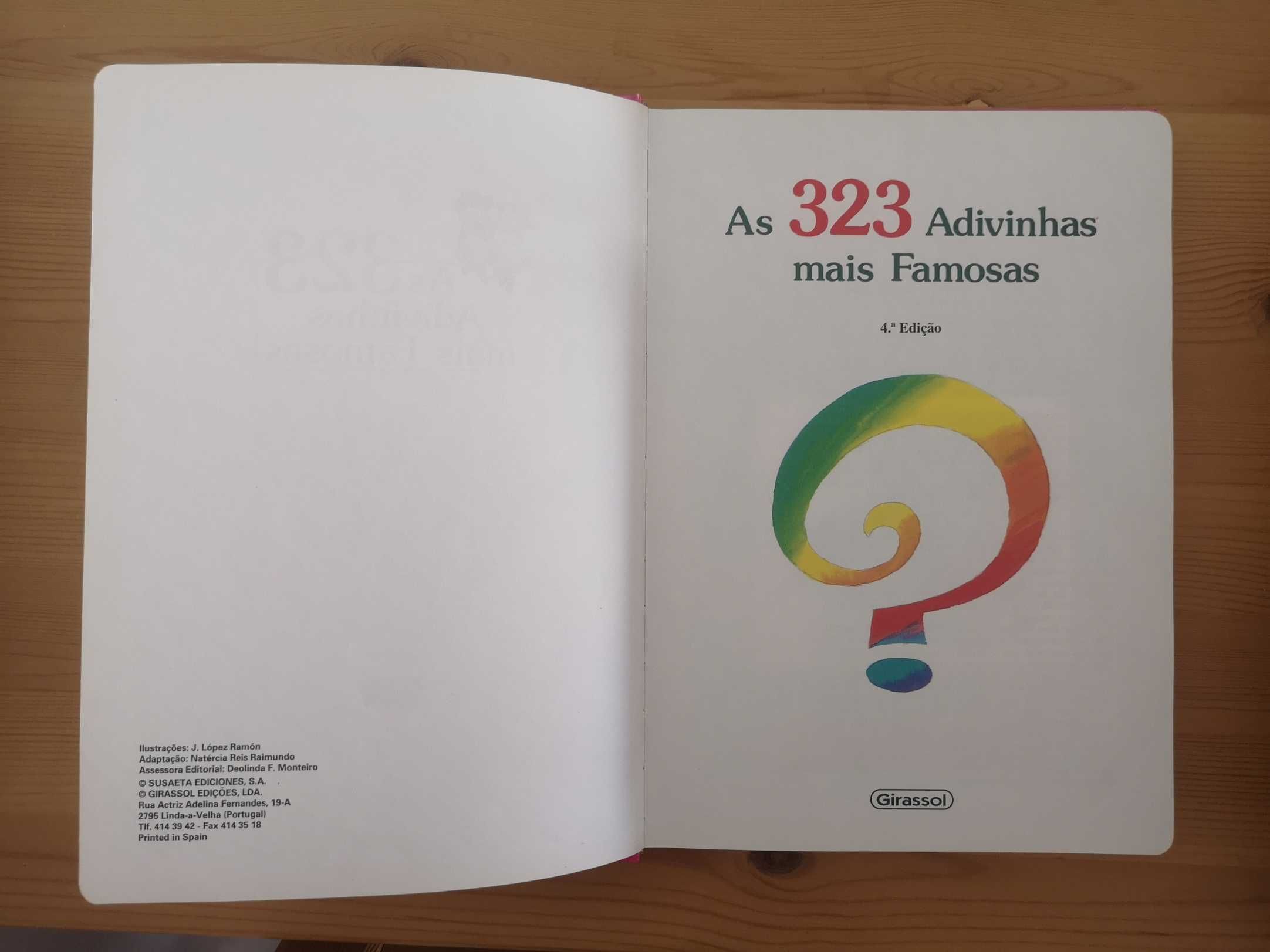 Livro As 323 Adivinhas Mais Famosas