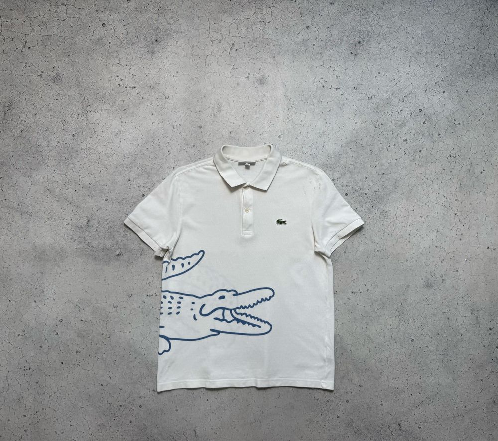 Мужская Футболка Поло Lacoste С Большим Логотипом Оригинал S-M