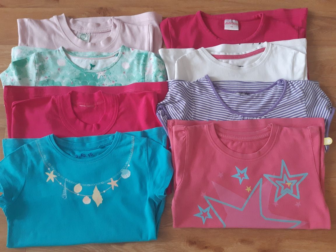 Zestaw 8 koszulek dla dziewczynki w rozmiarze 110-116