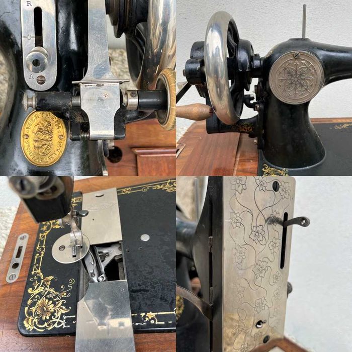 Máquina de costura manual a manivela Wertheim