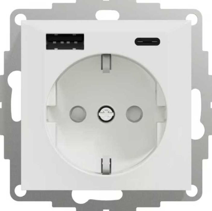 Gnizdo Elko Plus USB A+C Pojedyncza wtyczka z uziemieniem *nowe