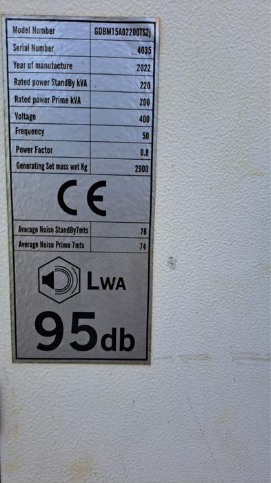 Gerador usado 277kVA de 2022