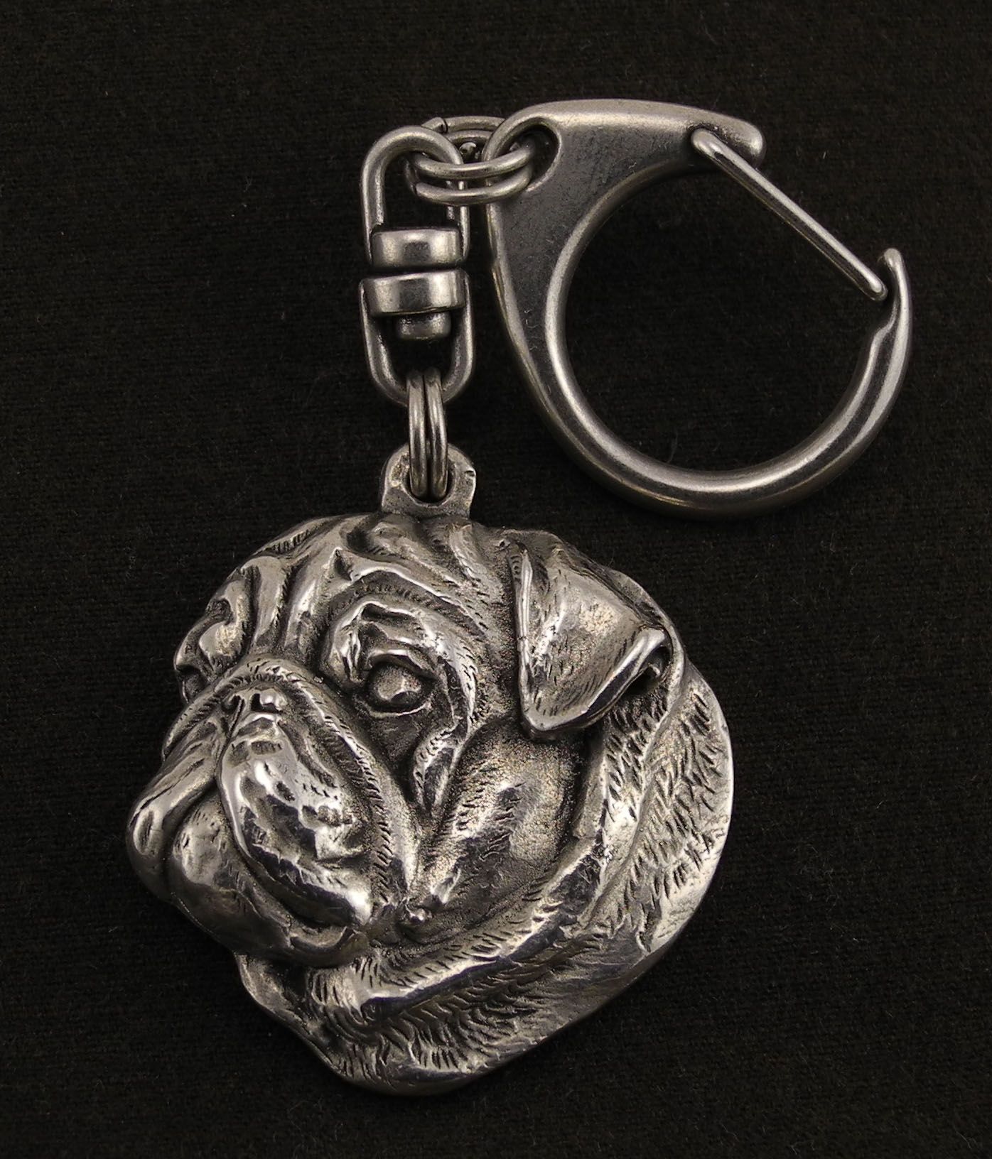 Mops, Pug I brelok posrebrzany Art-Dog