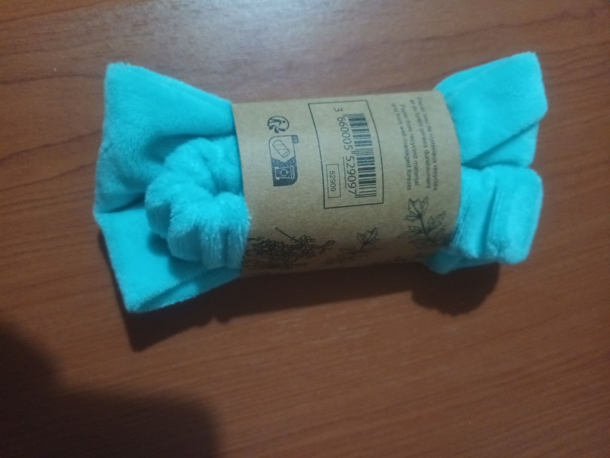 Fita para o Cabelo larga em veludo verde água