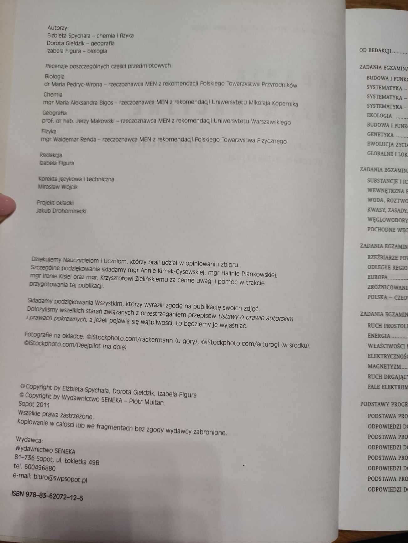 Zbiór zadań z przedmiotów przyrodniczych biol, chem, geogr, fiz