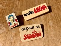 Trzy pin’sy przypinki znaczki Solidarność Wole Lecha