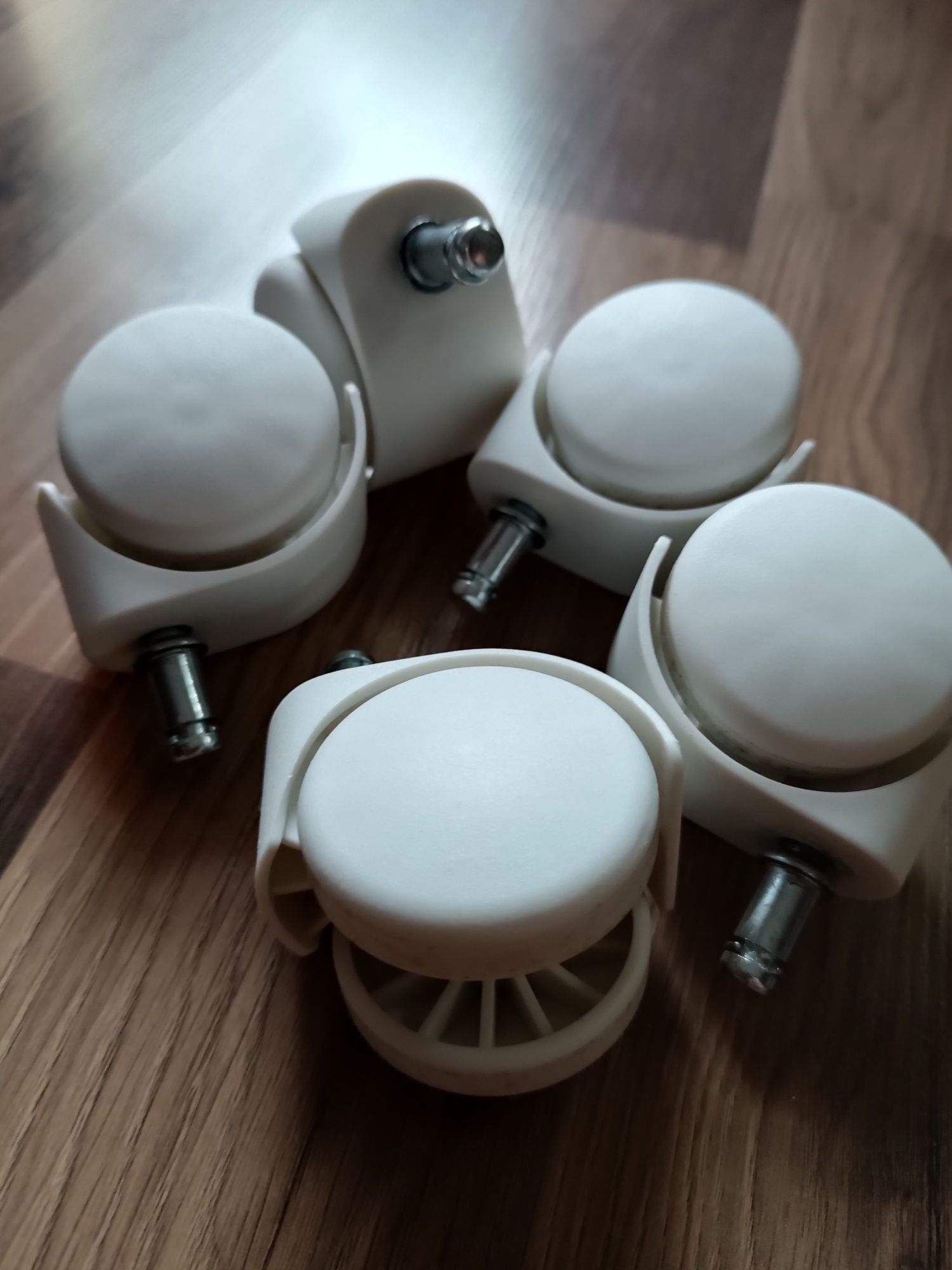 Kółka do fotela obrotowego Ikea białe z blokadą oryginalne 50 mm fi.10