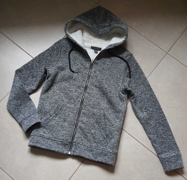 Новий худі сірий з штучним хутром всередині дуже теплий реглан