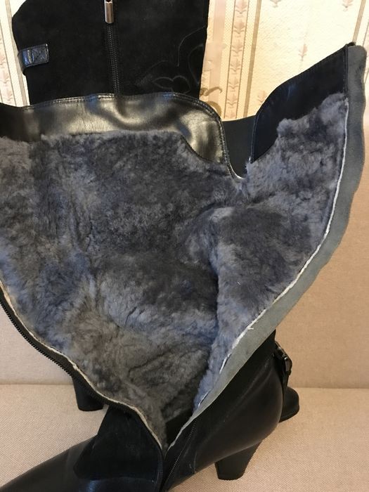 Шкіряні зимові сапоги , розмір 40