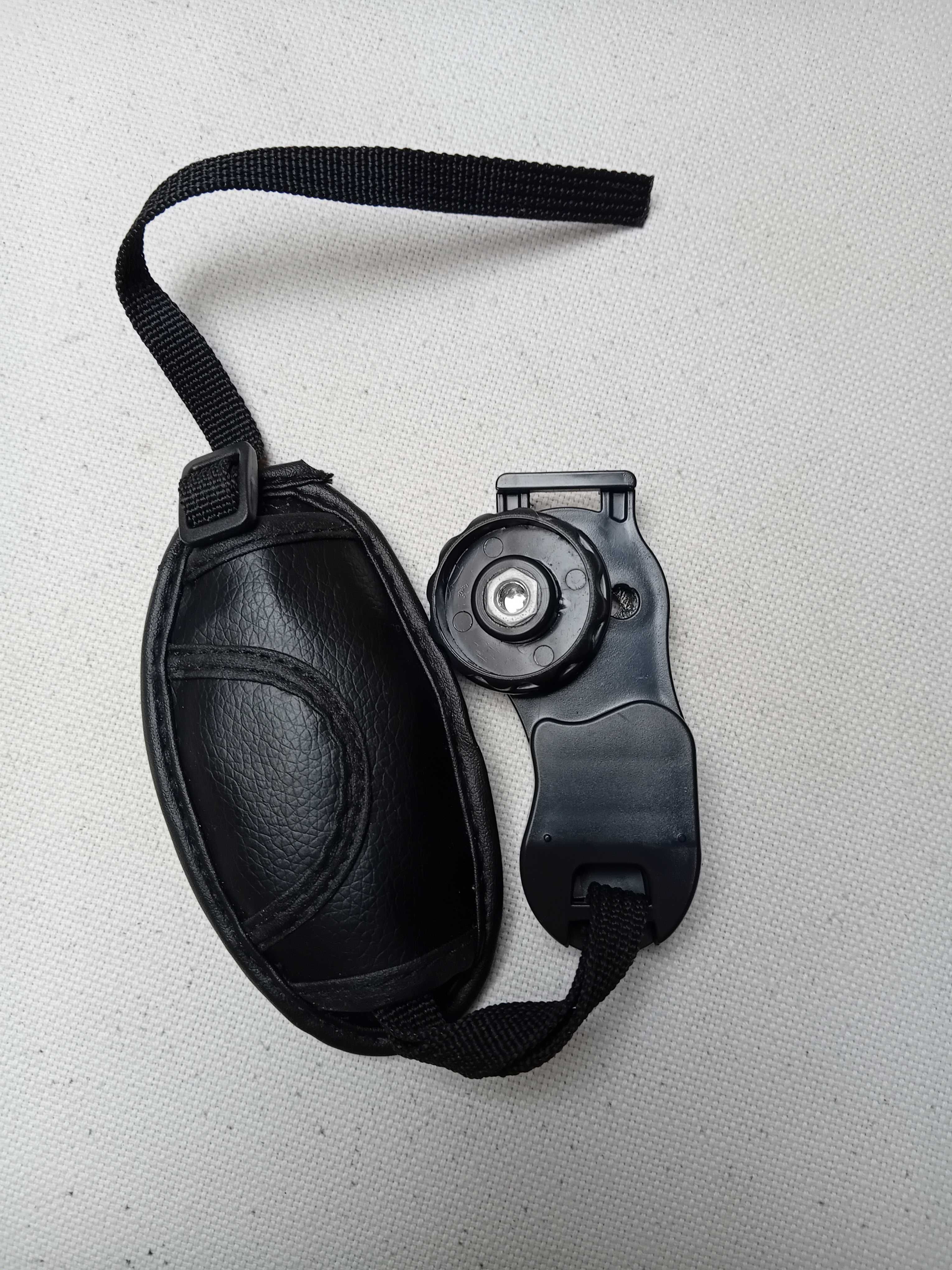 Alça de Pulso de Couro PU Preto Ajustável para Câmera