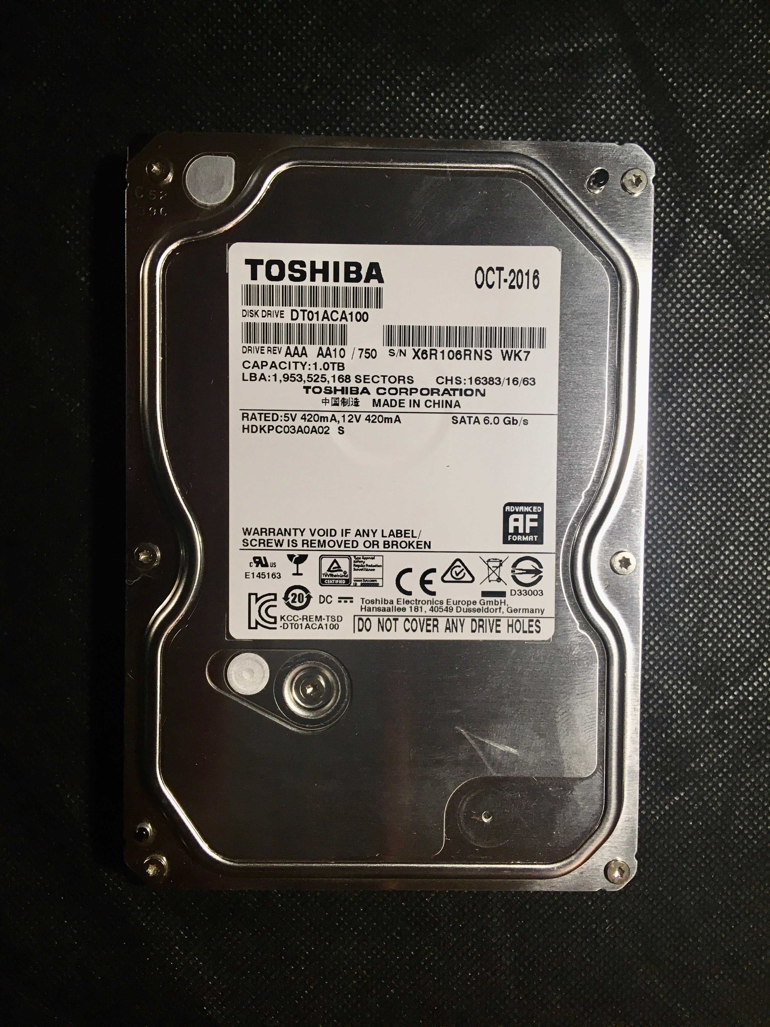 Жорсткий диск HDD Toshiba 1 TB Sata