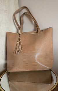 Kremowa torebka Shopper