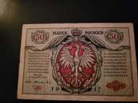 50 Marek Polskich 1917 banknot bilet krajowej kasy pożyczkowej