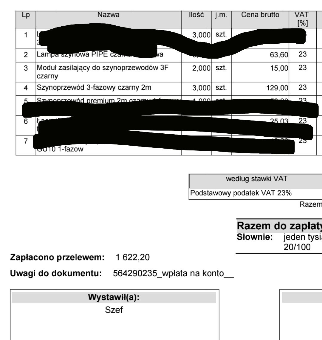 Szynoprzewód 3 fazowy + łączniki