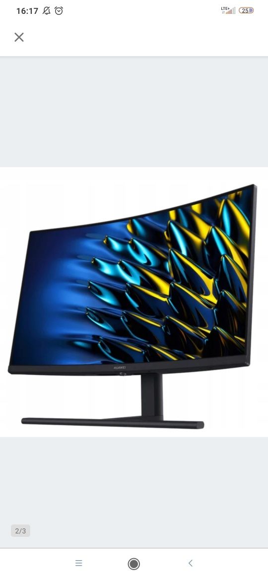 Huawei MateView GT 27 Curved Monitor Tryb Ochrony Wzroku 27" LED