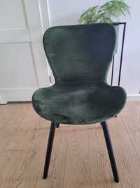 Welurowe krzesło butelkowa zieleń