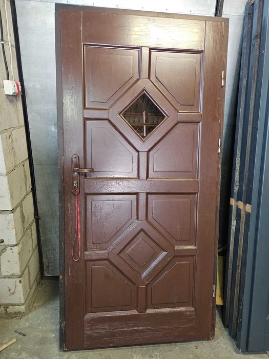 DRZWI Zewnętrzne Drewniane Sosnowe Wejściowe 98x198cm