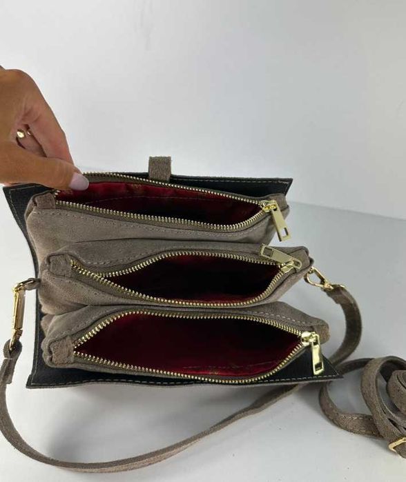 Massimo Contti Raportówka  harmonijka 3 komory  brązowy