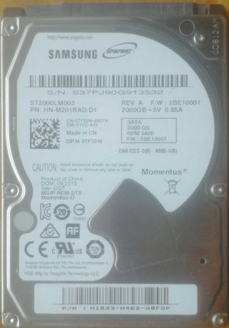 Jak Nowy ! Dysk  HDD SAMSUNG MOMENTUS   2 TB   SATA III 2,5"
