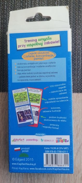 Gra Edgard zagadki obrazkowe "Czytanie, koncentracja, pamięć". 6-9 lat