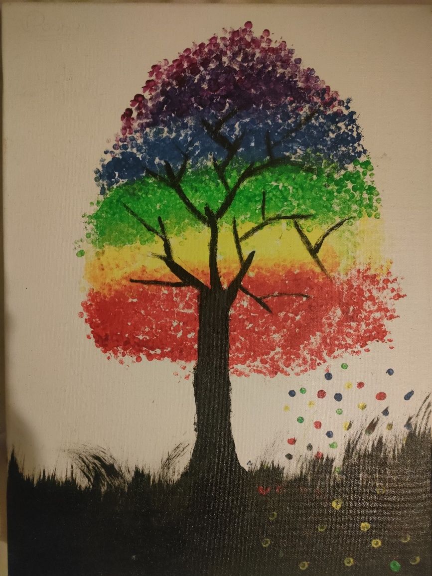 Tela pintada árvore