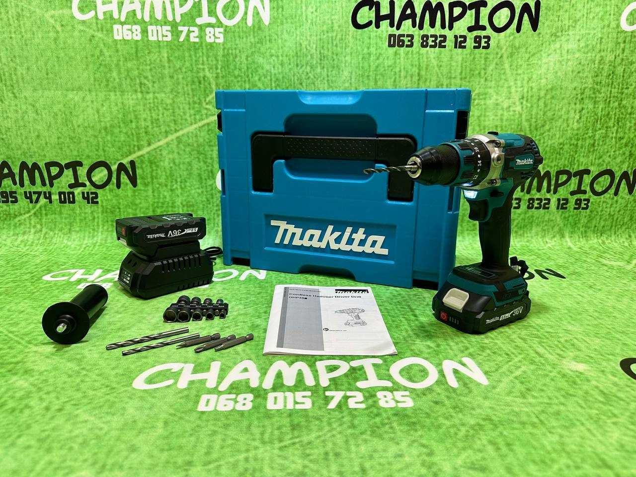 Аккумуляторный Шуруповерт Дрель Акумяторний Makita DHP485BL 36/5A