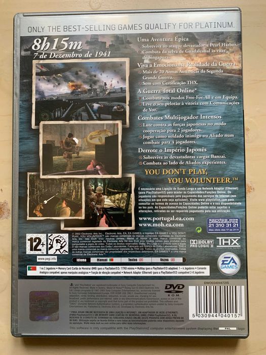 Medal Of Honor Rising Sun Platinum - PS2