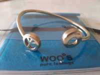 Pulseira prata dourada Woo's, nunca usada, na embalagem original