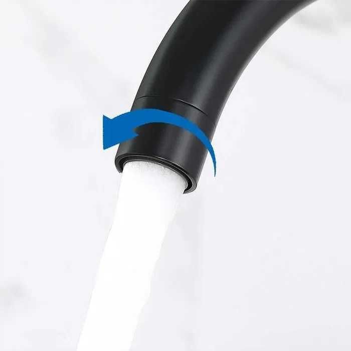 Auralum Bateria zlewozmywakowa z wysoką wylewką CZARNA NOWA GWARANCJA