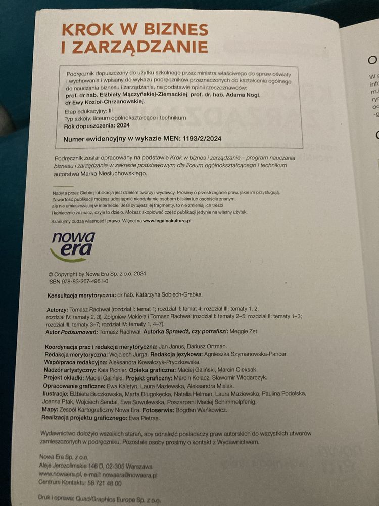 Podręcznik Krok w biznes i zarządzanie 2 + karty pracy