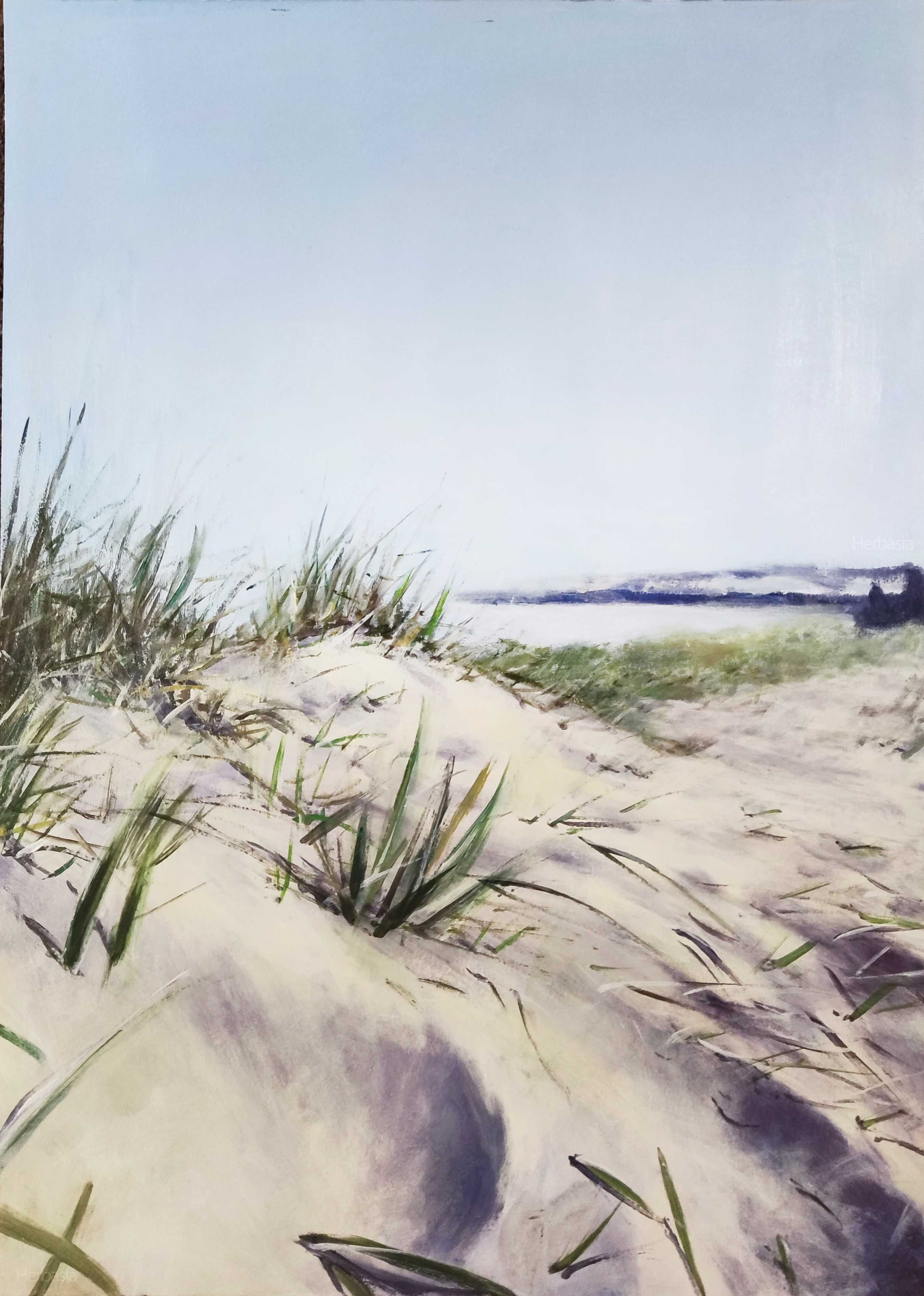 Obraz ręcznie malowany plaża Malahide Irlandia 54x76